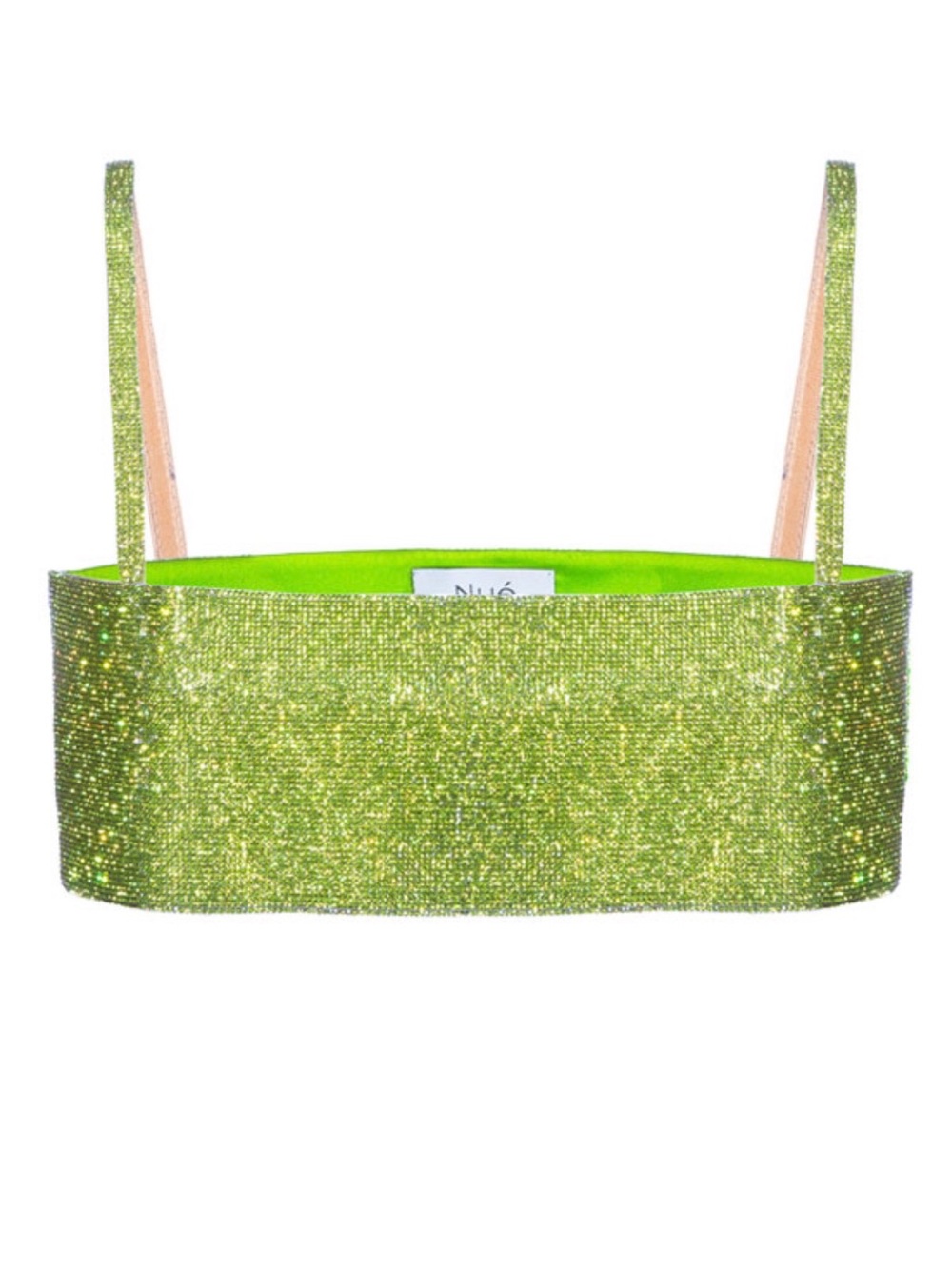 Sparkling Lime Green Rhinestone Crop Top